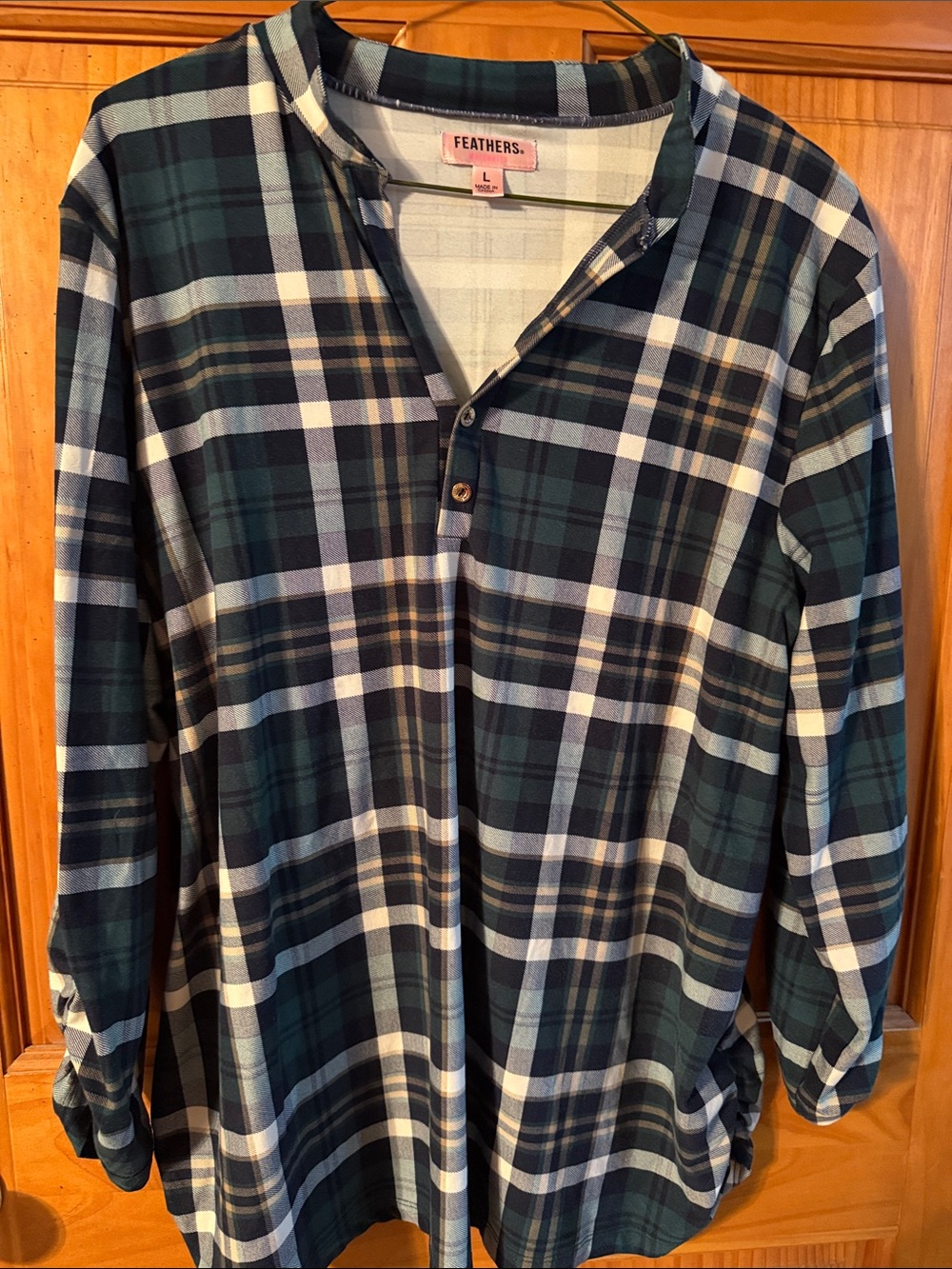 feathers women’s Navy, Green & White Plaid Maternity top